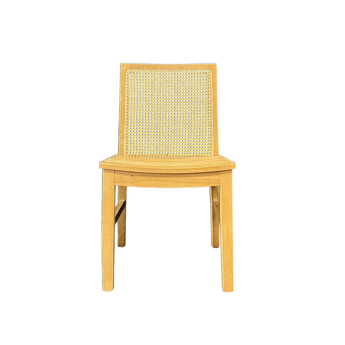 Silla New Naura sin Brazos Madera Fresno Natural y Respaldo de Ratán