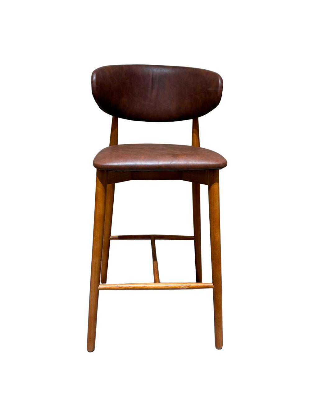 Piso Bar Álvaro Madera Walnut y Eco Cuero Marrón (Llegada en Agosto)