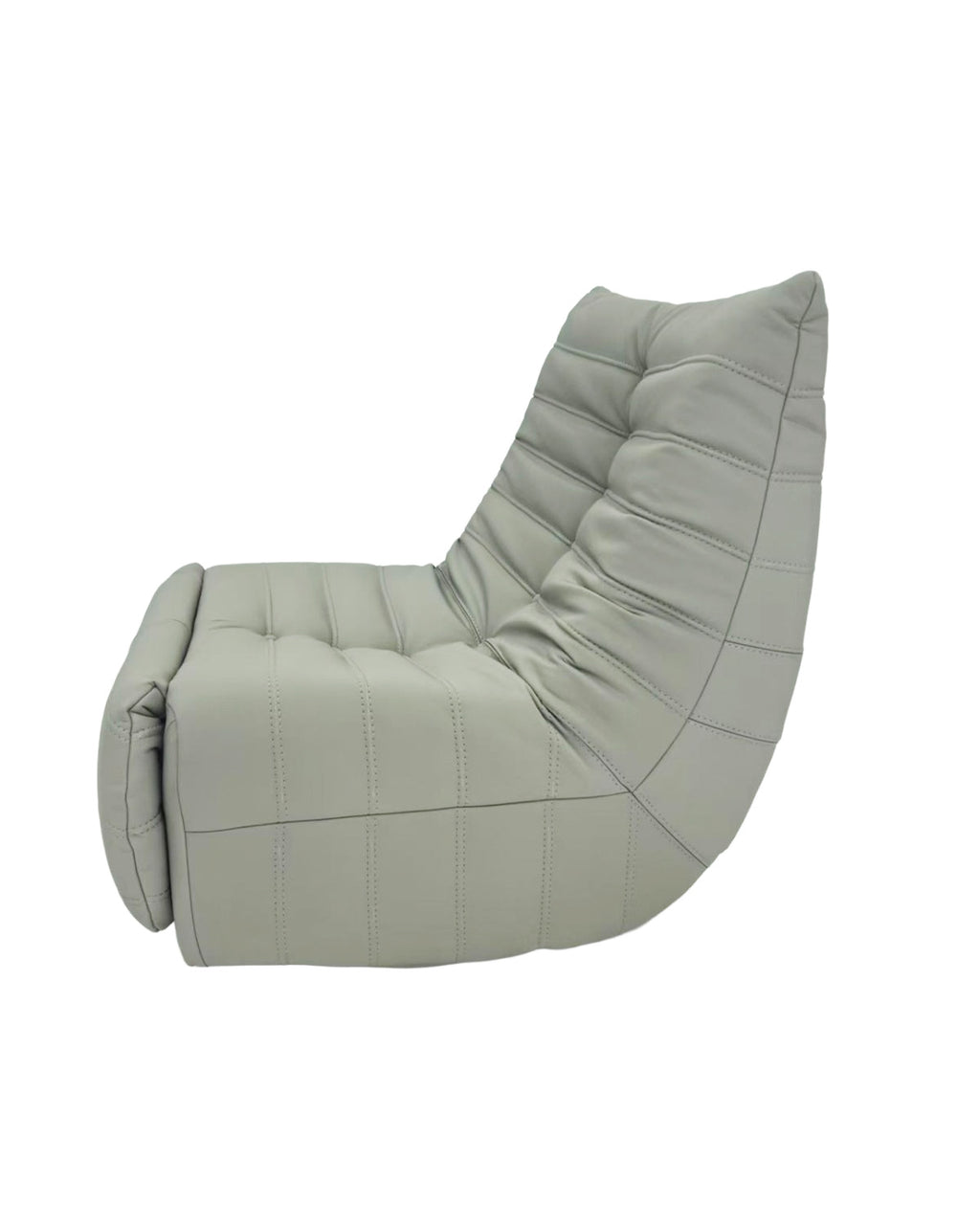 Sofá Caterpillar – Acero y Eco Cuero Gris