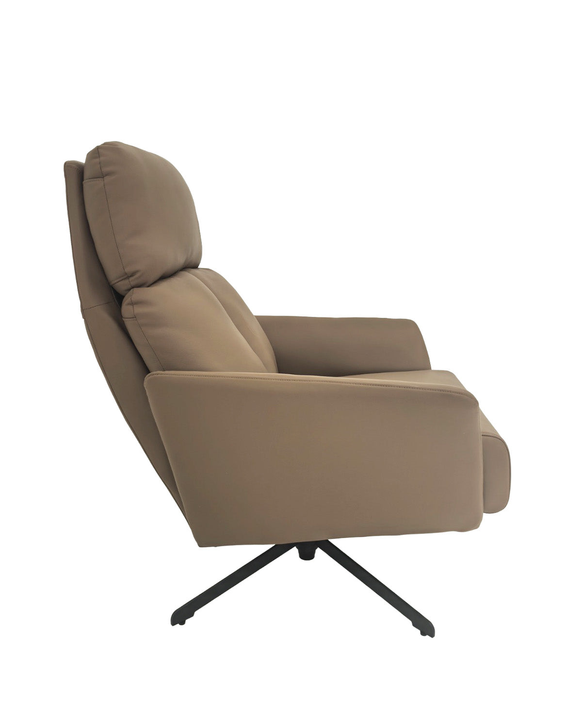 Sillón Giratorio Silverstone – Acero y Eco Cuero Café