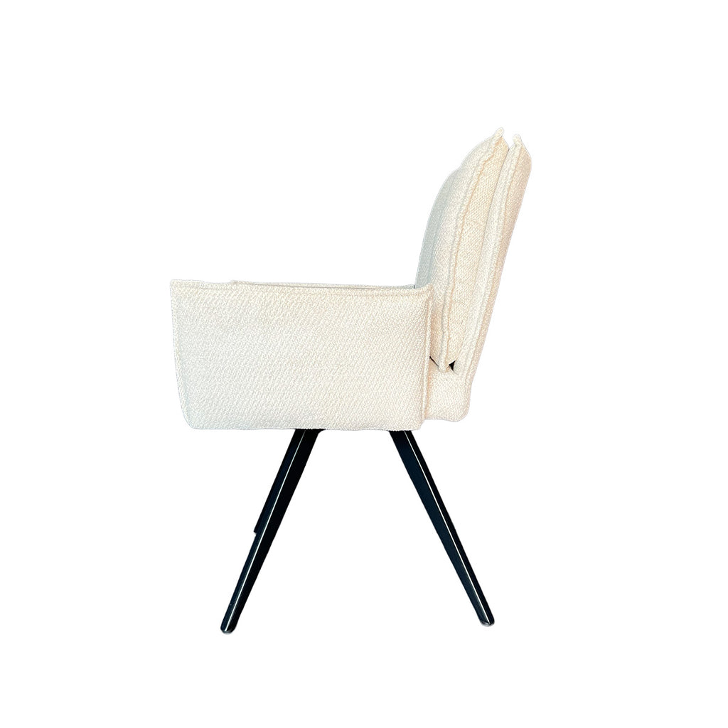 Silla Preston – Tela Beige con Brazos y Base Metálica Giratoria 66 X 63 X 92CM