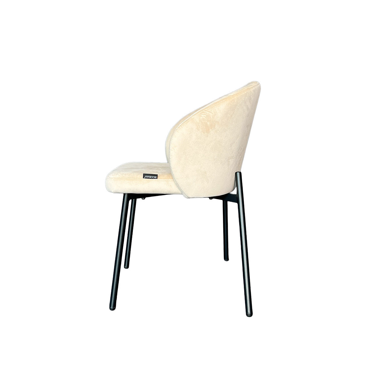 Silla William Tela Beige y Estructura Metálica Negra 59 X 57 X 82CM