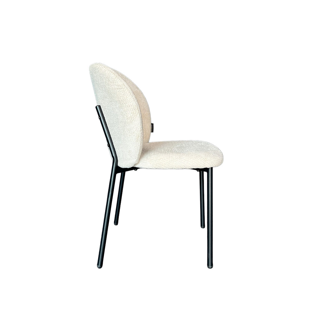 Silla Jack Tela Beige Arena con Estructura Metálica Negra 59,5 X 51 X 84CM