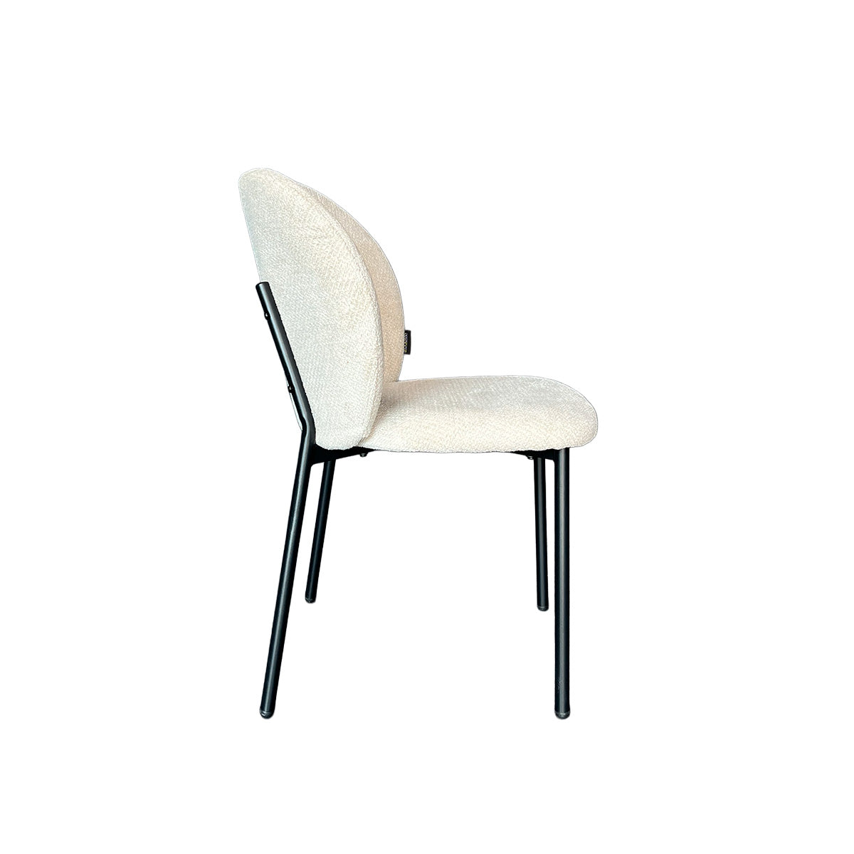 Silla Jack Tela Beige Arena con Estructura Metálica Negra 59,5 X 51 X 84CM