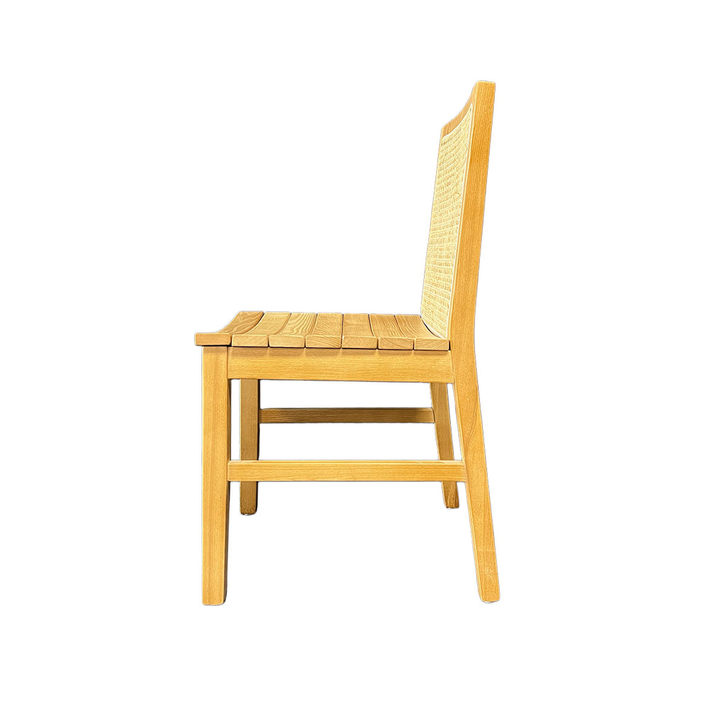 Silla New Naura sin Brazos Madera Fresno Natural y Respaldo de Ratán