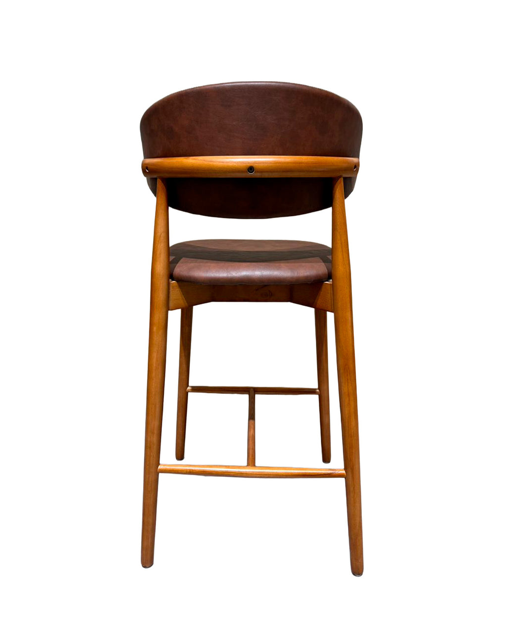 Piso Bar Álvaro Madera Walnut y Eco Cuero Marrón (Llegada en Agosto)