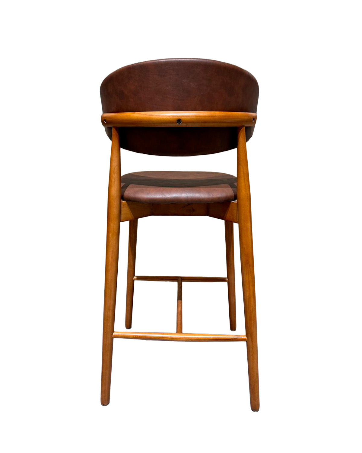 Piso Bar Álvaro Madera Walnut y Eco Cuero Marrón (Llegada en Agosto)