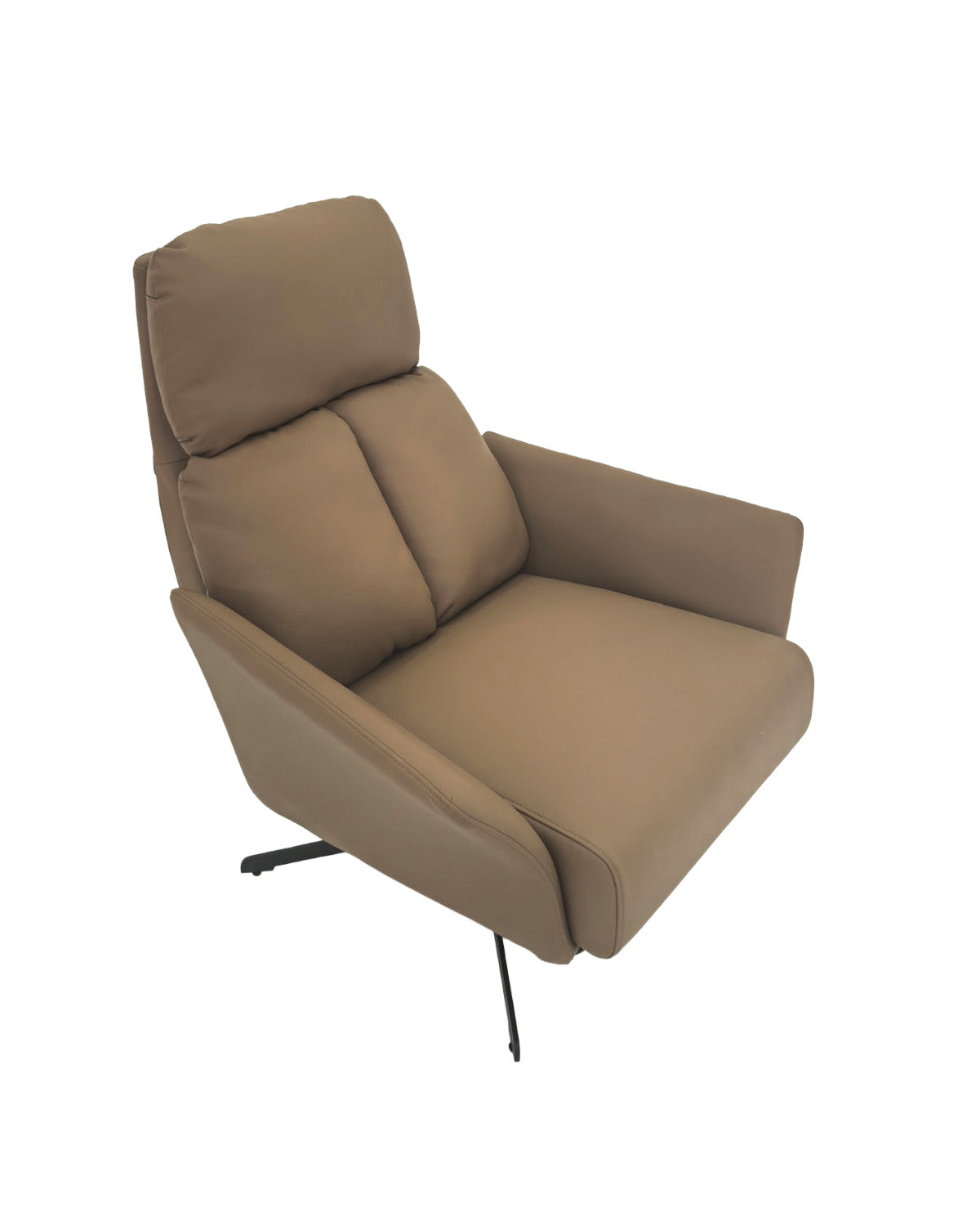 Sillón Giratorio Silverstone – Acero y Eco Cuero Café