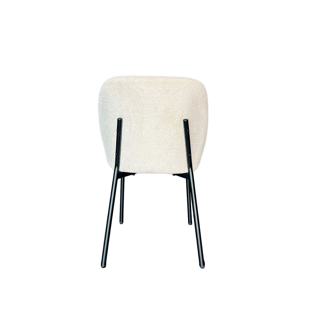 Silla Jack Tela Beige Arena con Estructura Metálica Negra 59,5 X 51 X 84CM