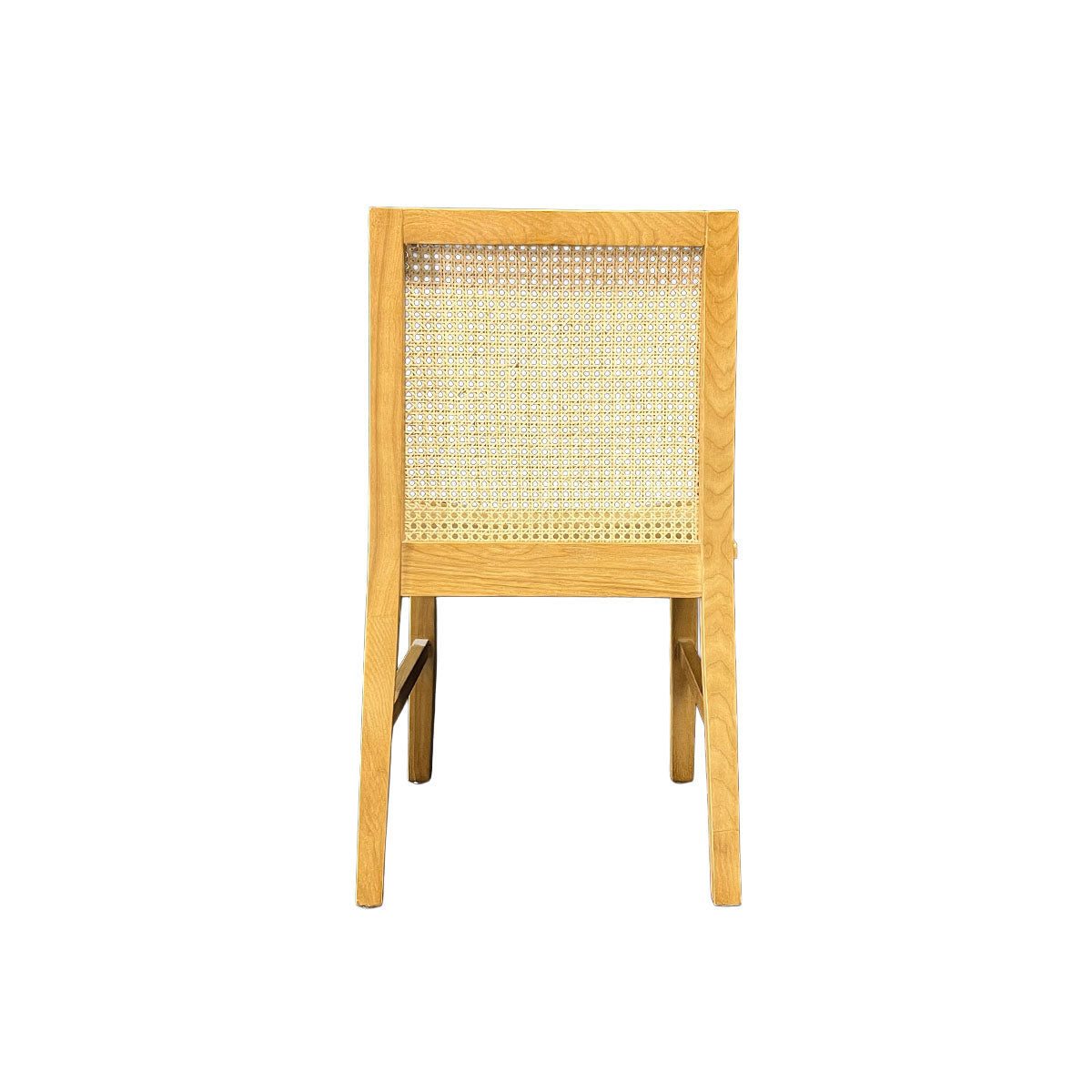 Silla New Naura sin Brazos Madera Fresno Natural y Respaldo de Ratán