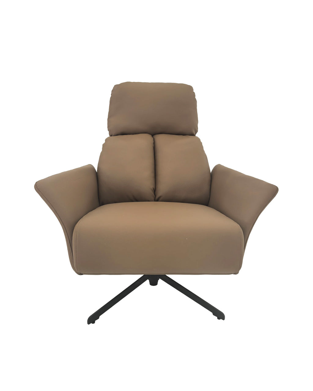 Sillón Giratorio Silverstone – Acero y Eco Cuero Café