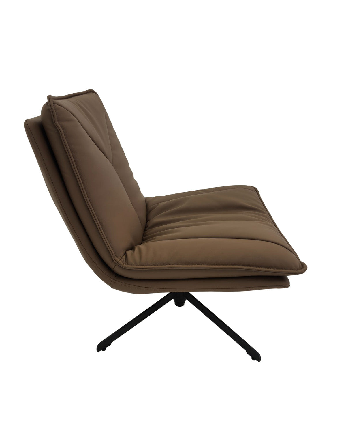 Poltrona Giratoria Monza – Acero y Eco Cuero Café