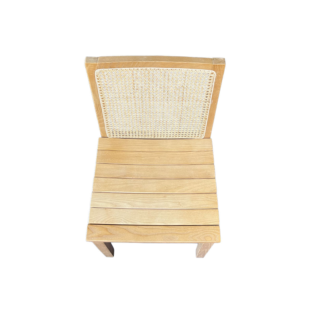 Silla New Naura sin Brazos Madera Fresno Natural y Respaldo de Ratán