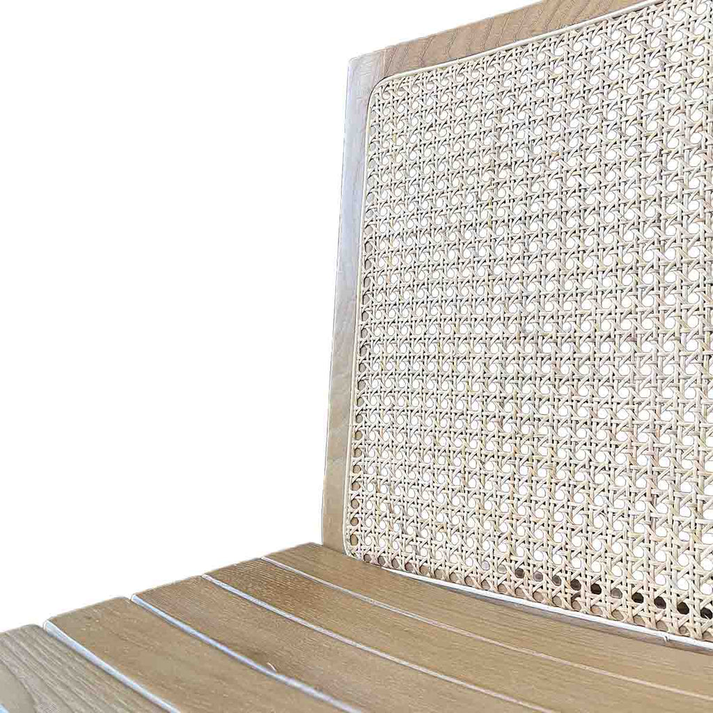 Silla New Naura sin Brazos Madera Fresno Natural y Respaldo de Ratán