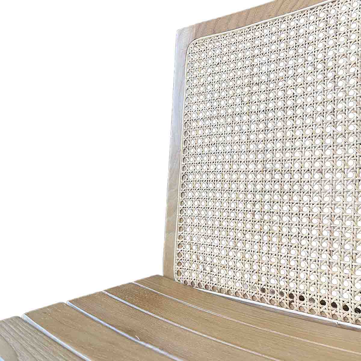 Silla New Naura sin Brazos Madera Fresno Natural y Respaldo de Ratán