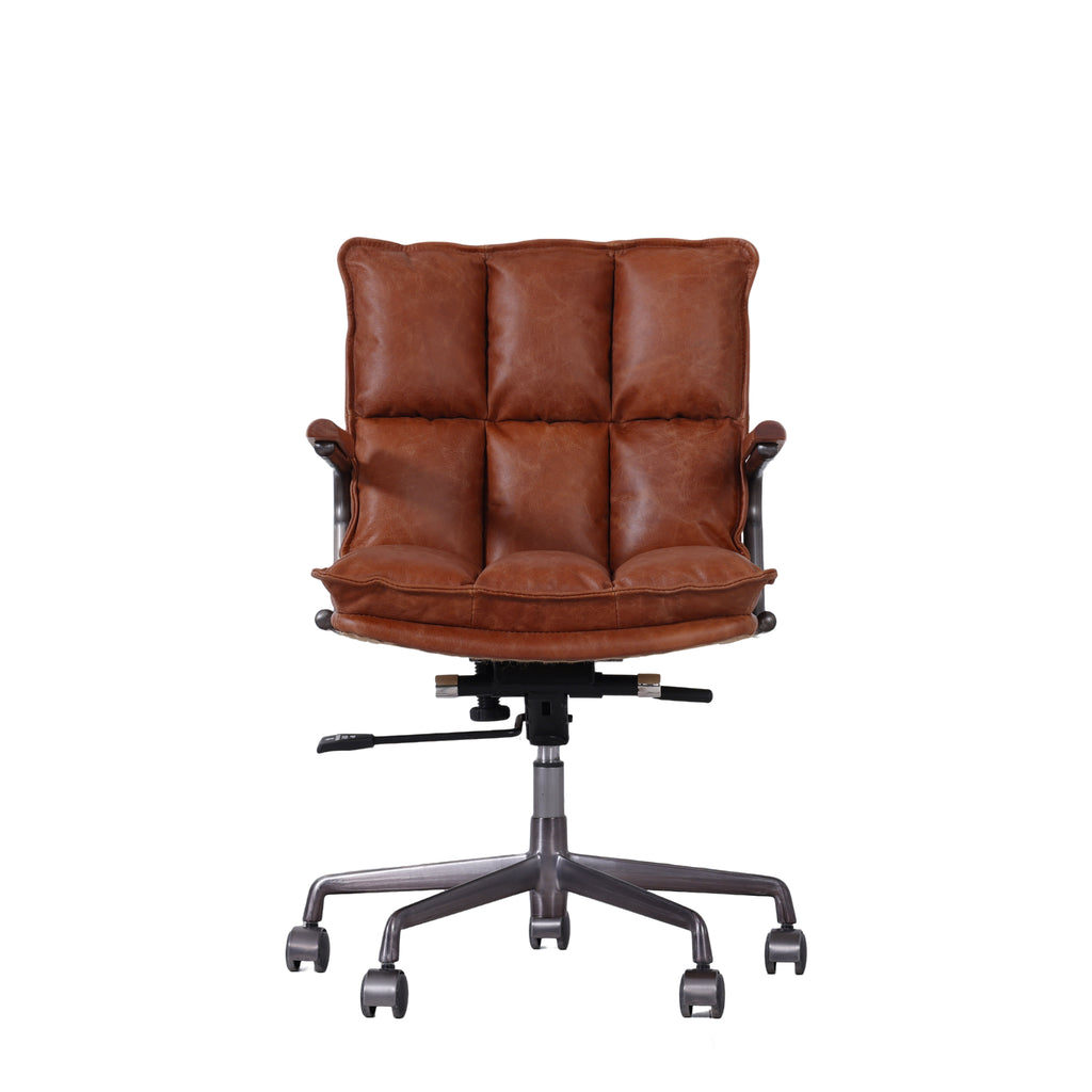 Preventa: Silla de Escritorio Hamlet - Cuero Cognac