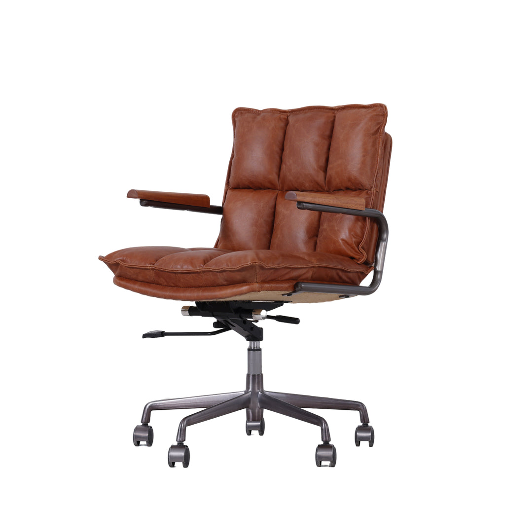 Preventa: Silla de Escritorio Hamlet - Cuero Cognac