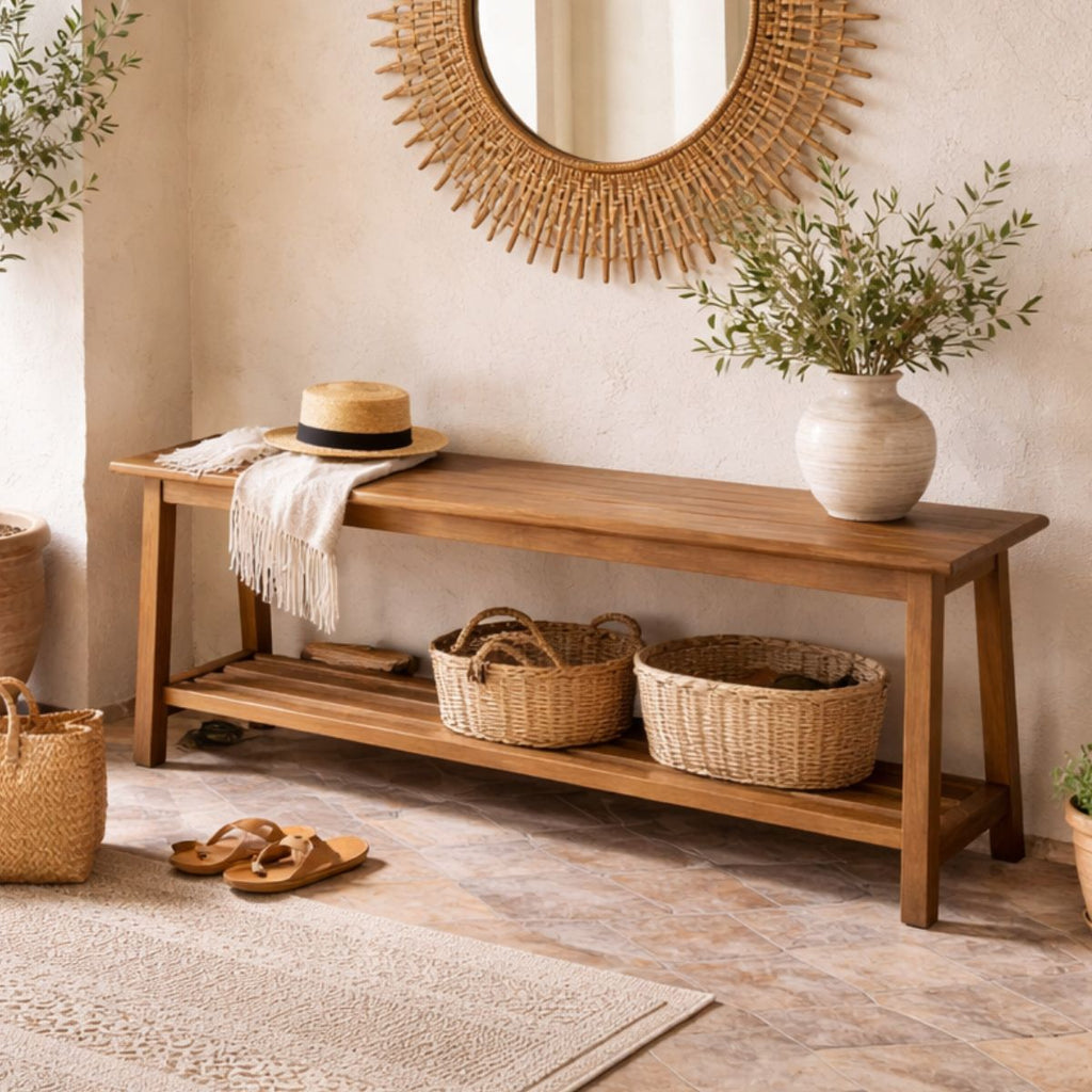 Banqueta Roniland Madera Walnut 130 x 30 x 45cm