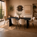 MESA COMEDOR ALINKA POLIMADERA NEGRA 180X110X75