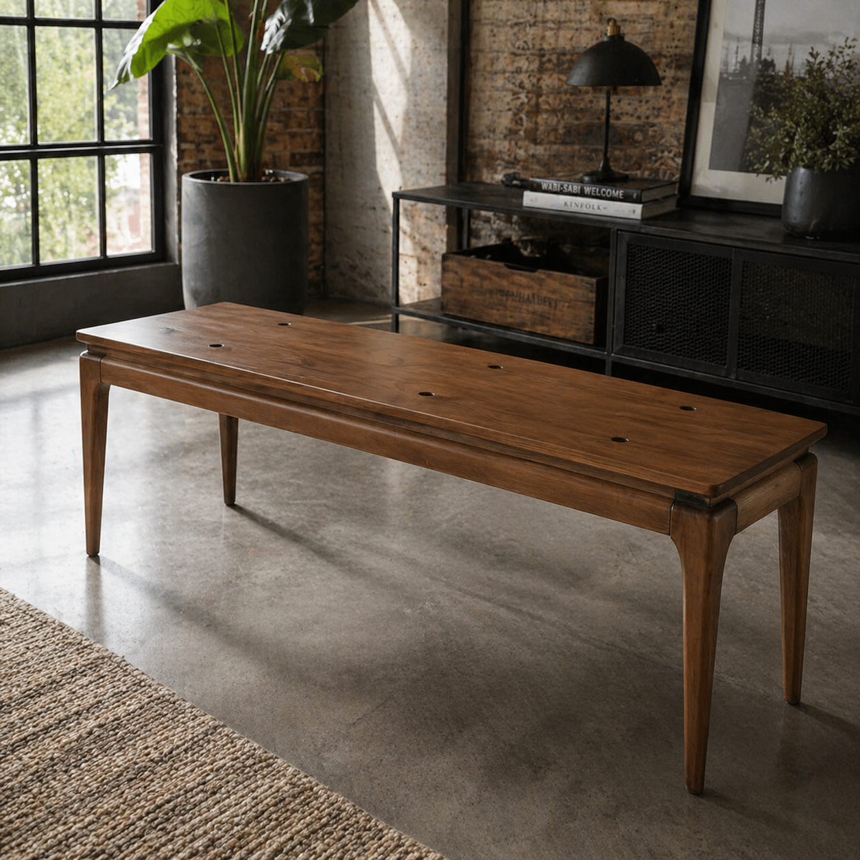 BANQUETA NIKOPOL MADERA FRESNO COLOR WALNUT 150X28X44