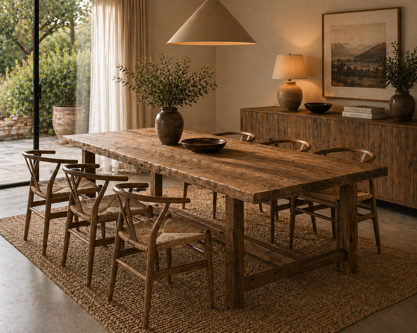 MESA COMEDOR DOMINGO RECTANGULAR MADERA FRESNO CARAMELO, 240X120X75CM