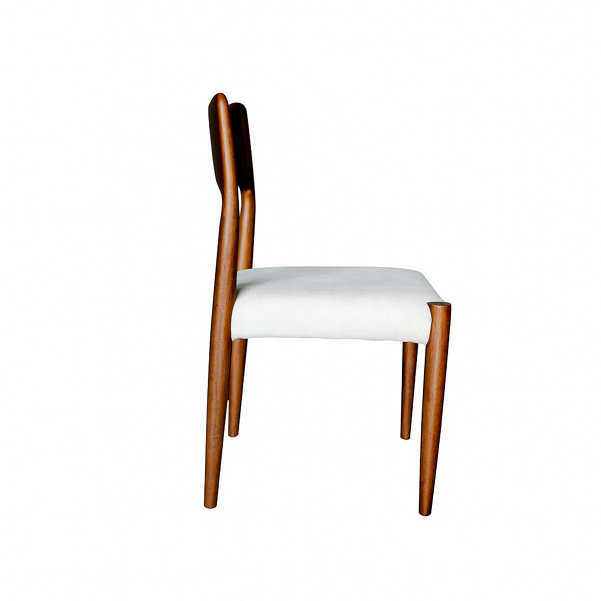 Silla Juliet – Lino Gris y Madera Walnut