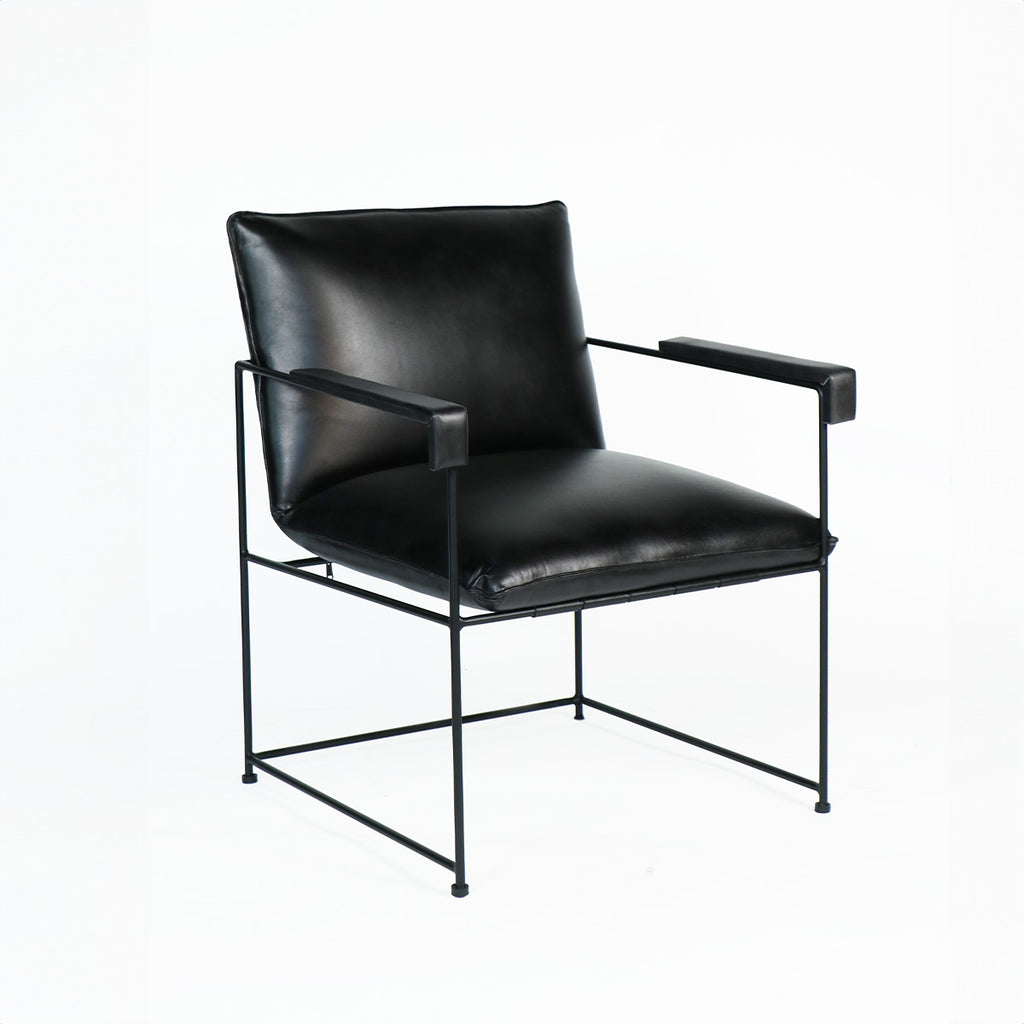 SITIAL DE CUERO BORJA NEGRO 58X69X84