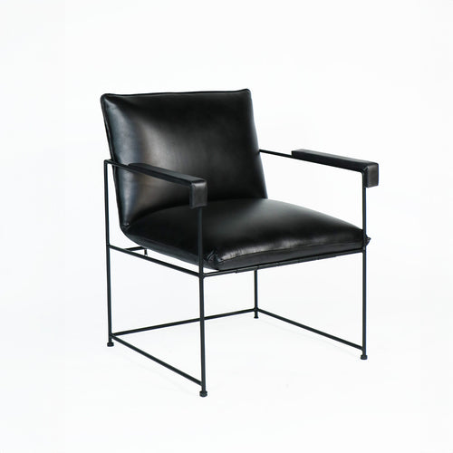 SITIAL DE CUERO BORJA NEGRO 58X69X84