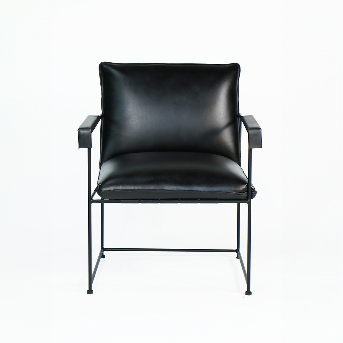 SITIAL DE CUERO BORJA NEGRO 58X69X84