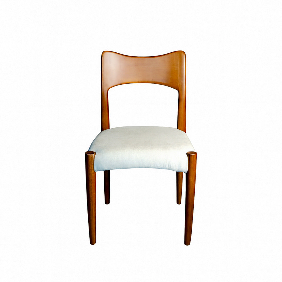 Silla Juliet – Lino Gris y Madera Walnut