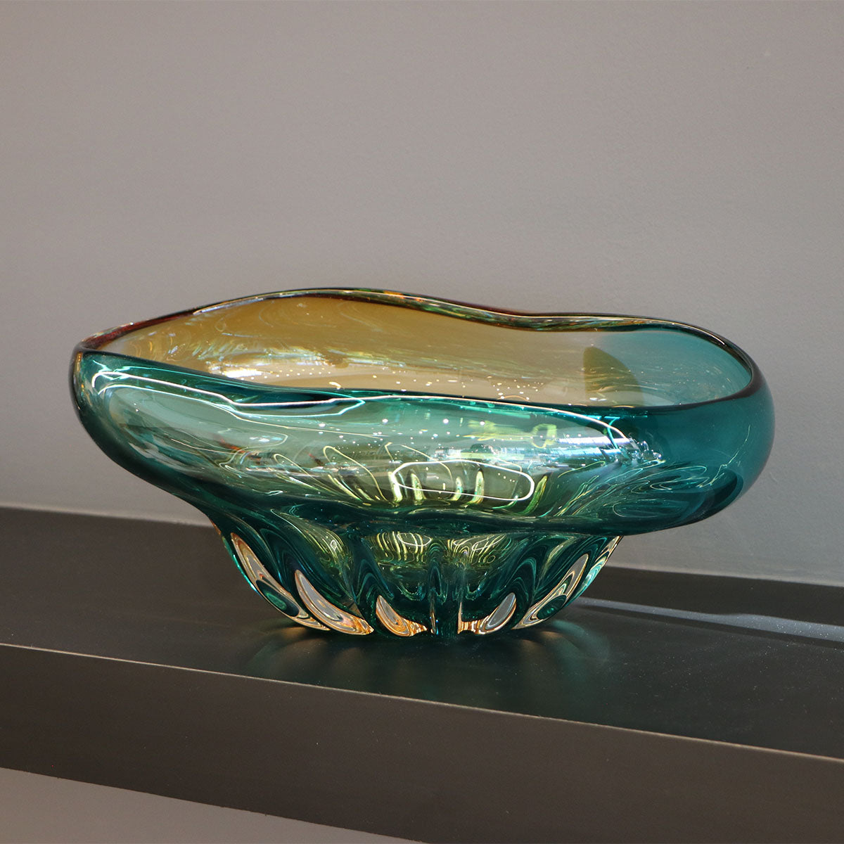 Adorno de Vidrio Soplado Luna Ocean Decorativo Moderno