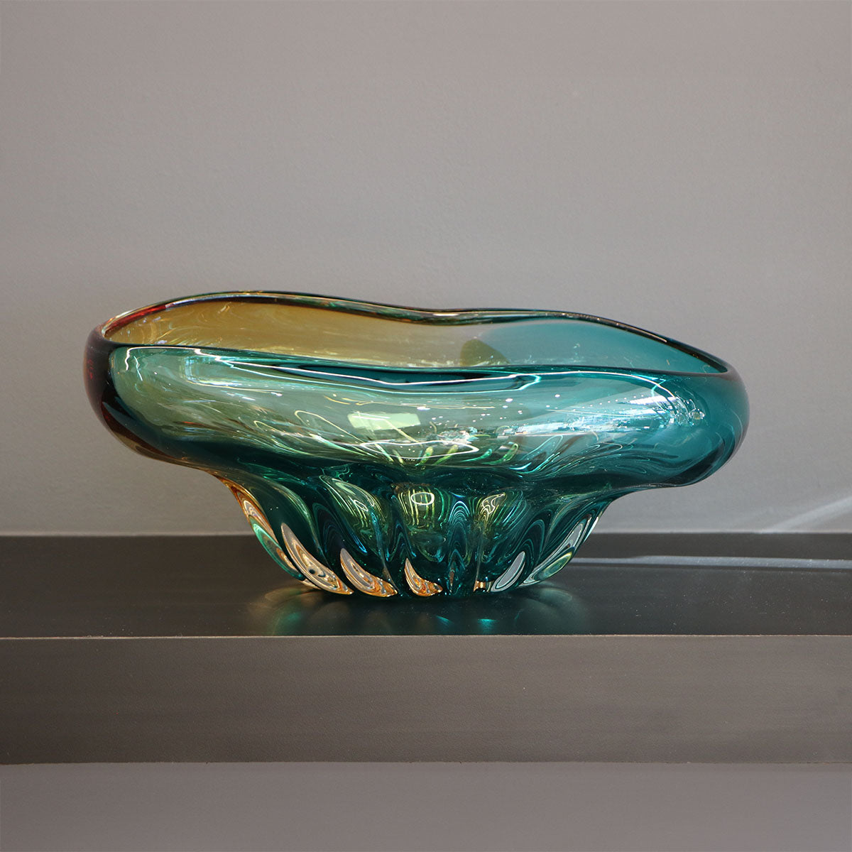 Adorno de Vidrio Soplado Luna Ocean Decorativo Moderno