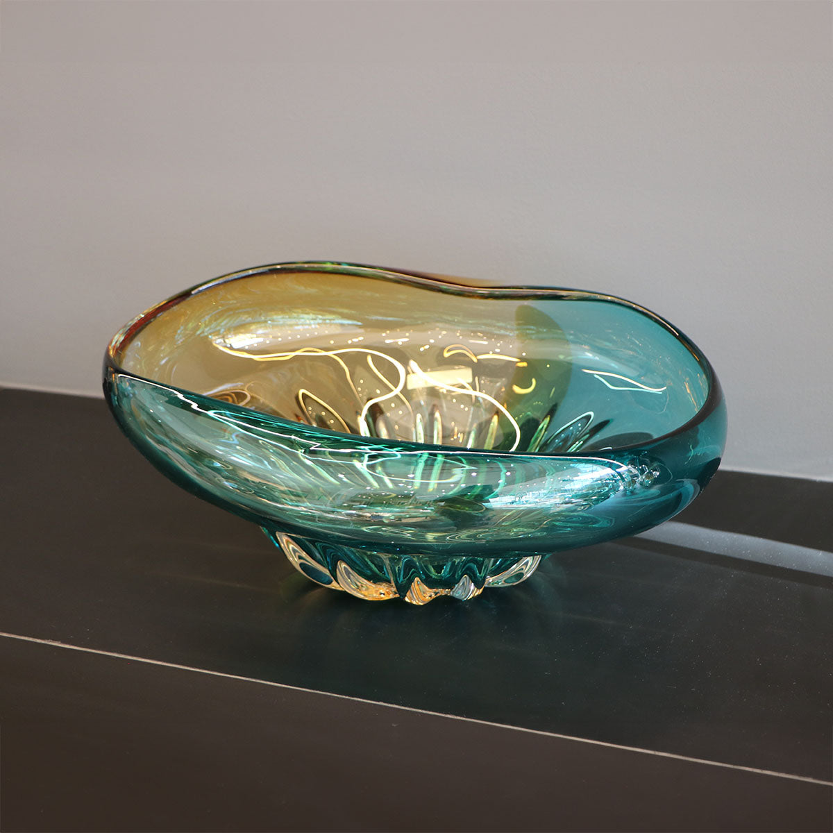 Adorno de Vidrio Soplado Luna Ocean Decorativo Moderno