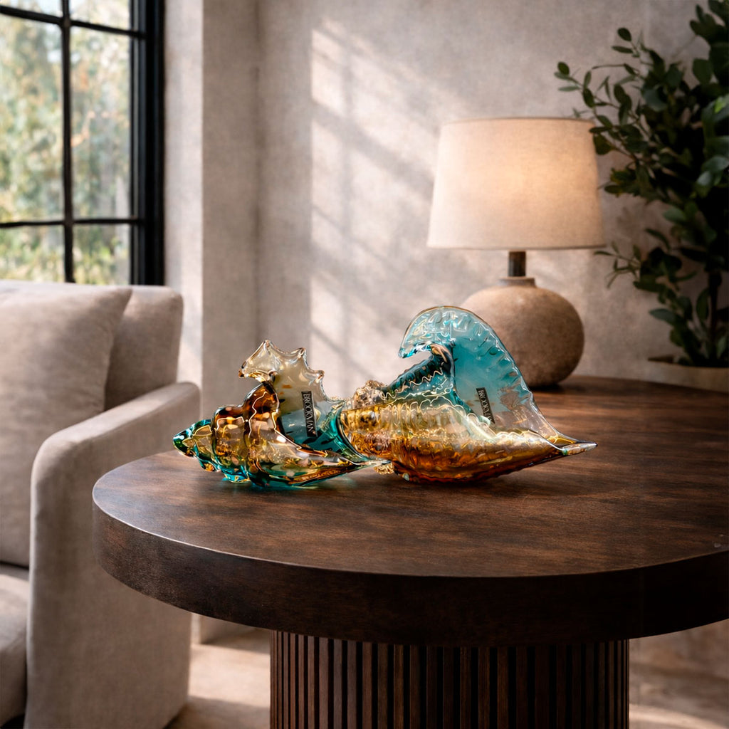 Adorno de Vidrio Soplado Caracol Ocean S Decorativo Moderno