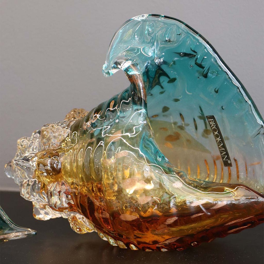 Adorno de Vidrio Soplado Caracol Ocean M Decorativo Moderno
