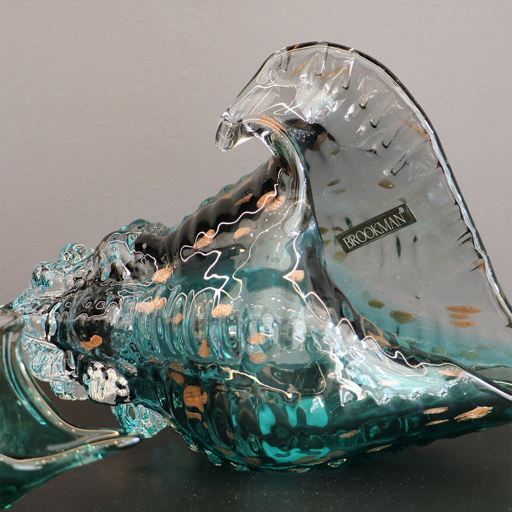 Adorno de Vidrio Soplado Caracol Ocean Blue Decorativo