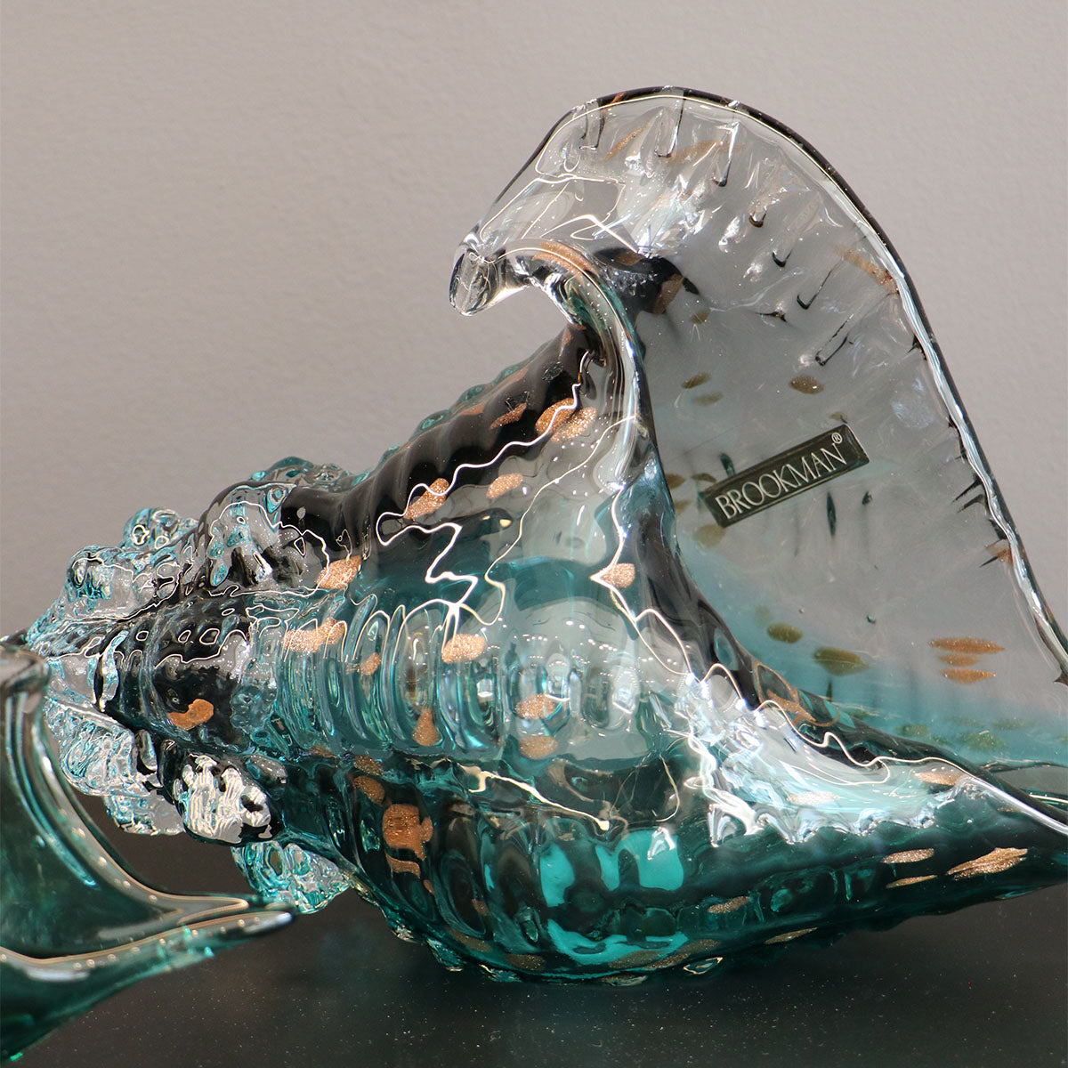 Adorno de Vidrio Soplado Caracol Ocean Blue Decorativo Moderno
