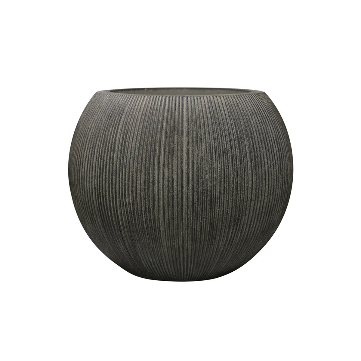 Macetero Belgrado negro redondo poliresina (Seleccione Tamaño) - 37 x 37 x 30