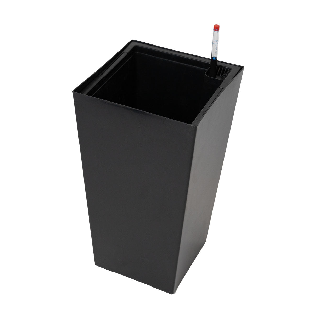 Macetero Pirineos PVC Autorregante cuadrado negro 30 x 55cm