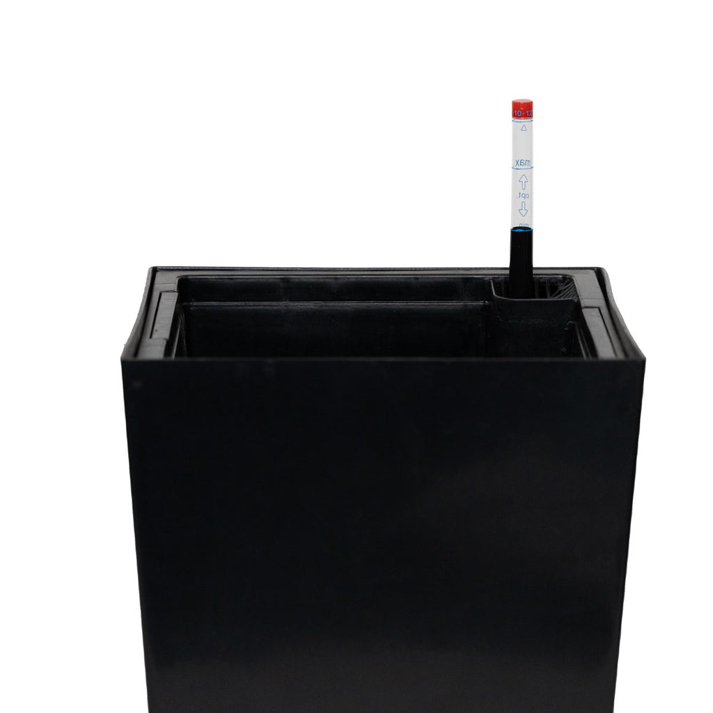 Macetero Pirineos PVC Autorregante cuadrado negro 30 x 55cm