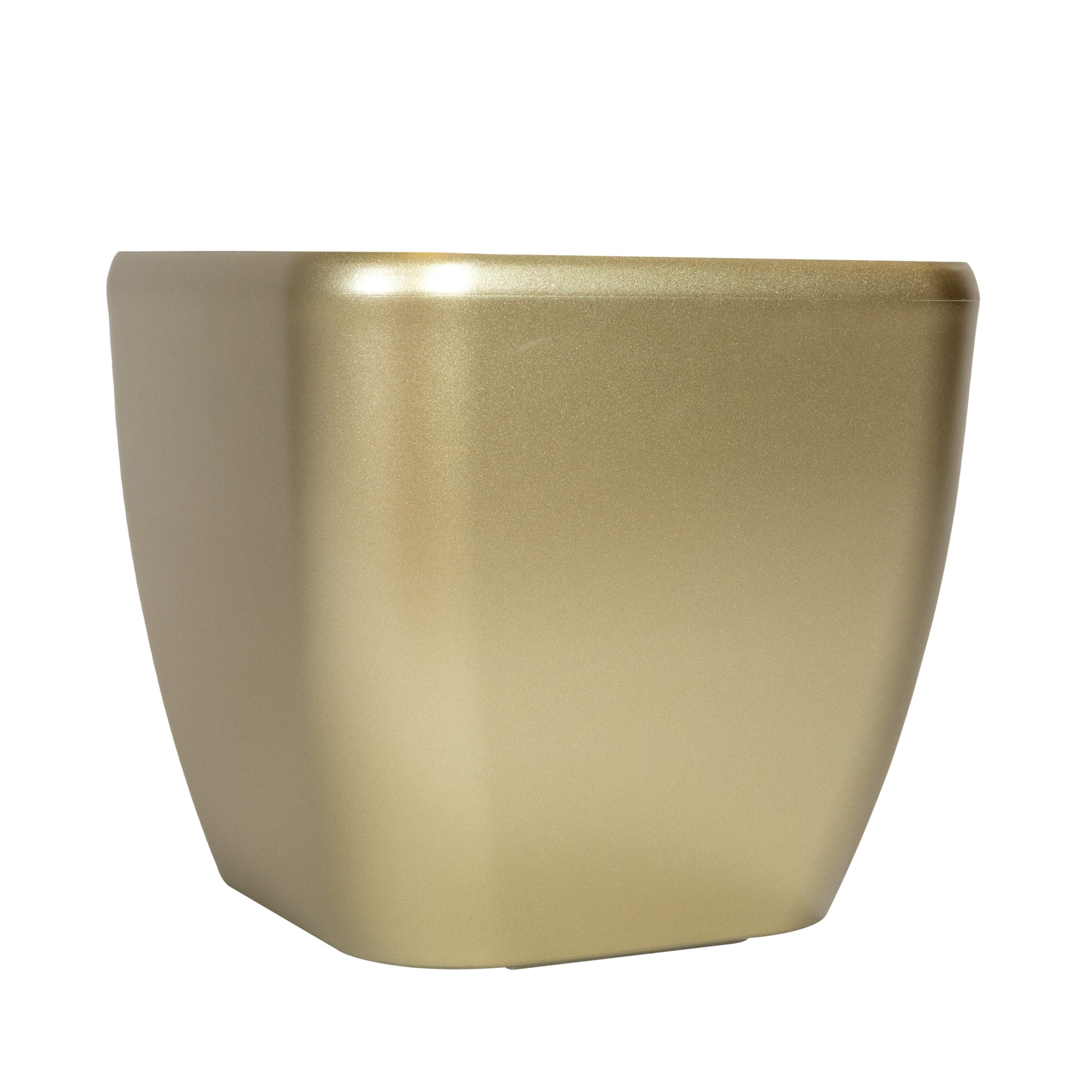 Macetero Aconcagua PVC Autoregante Cuadrado Oro 28 x 25,5cm