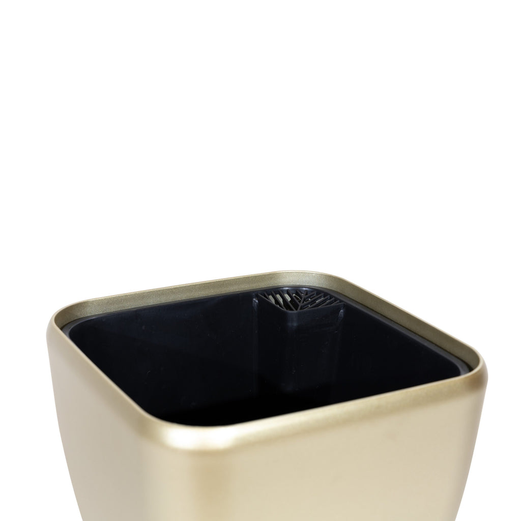 Macetero Aconcagua PVC Autoregante Cuadrado Oro 28 x 25,5cm
