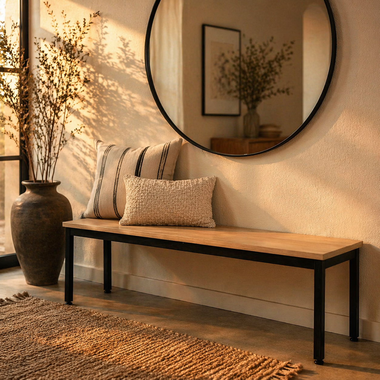 Banca Heimish de Madera de Acacia Natural 150 cm
