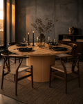 Mesa de Comedor Madroño Redonda Madera Fresno Natural 150cm