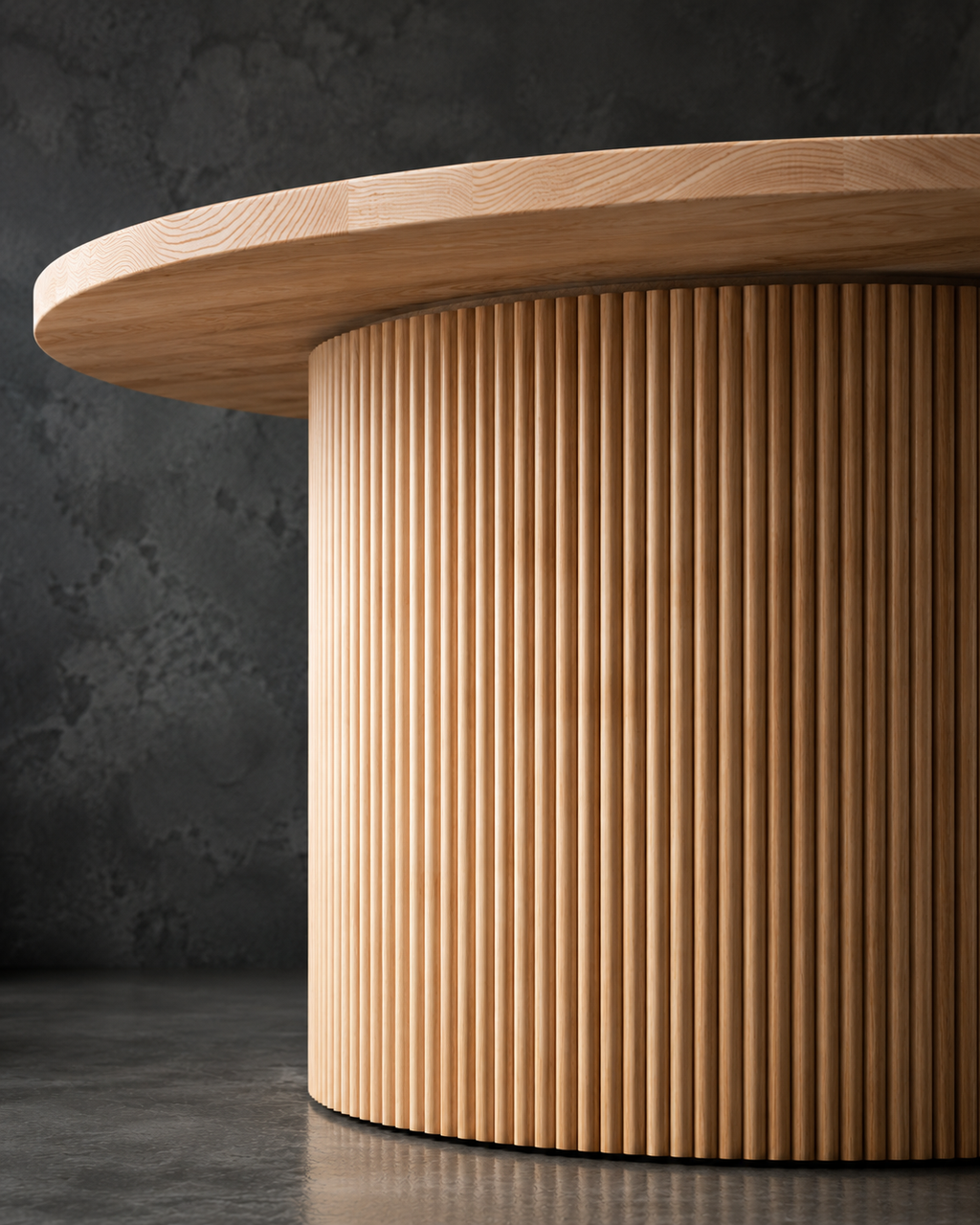 Mesa de Comedor Madroño Redonda Madera Fresno Natural 150cm