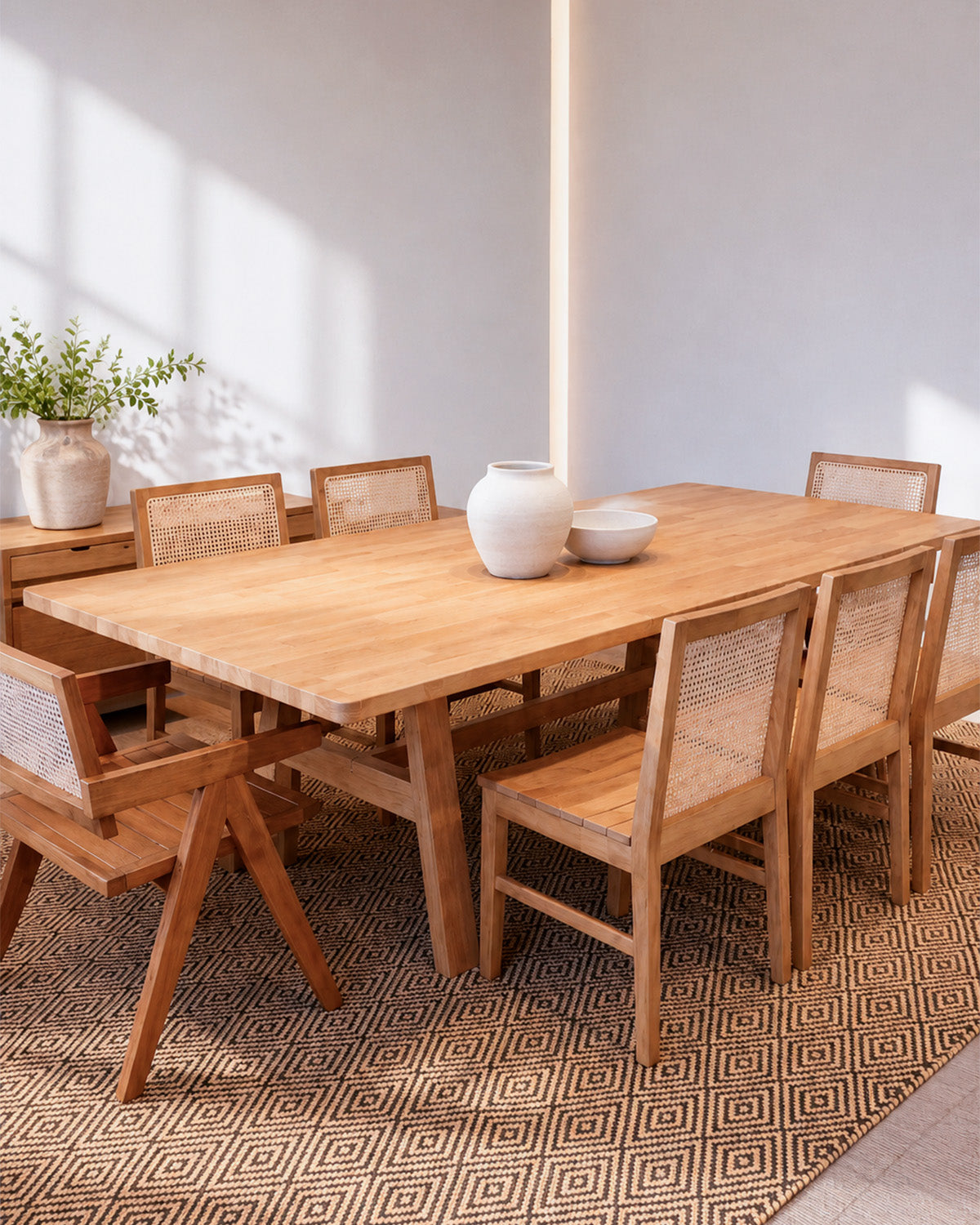 Mesa Anxious – 100% Madera de Caucho Color Claro