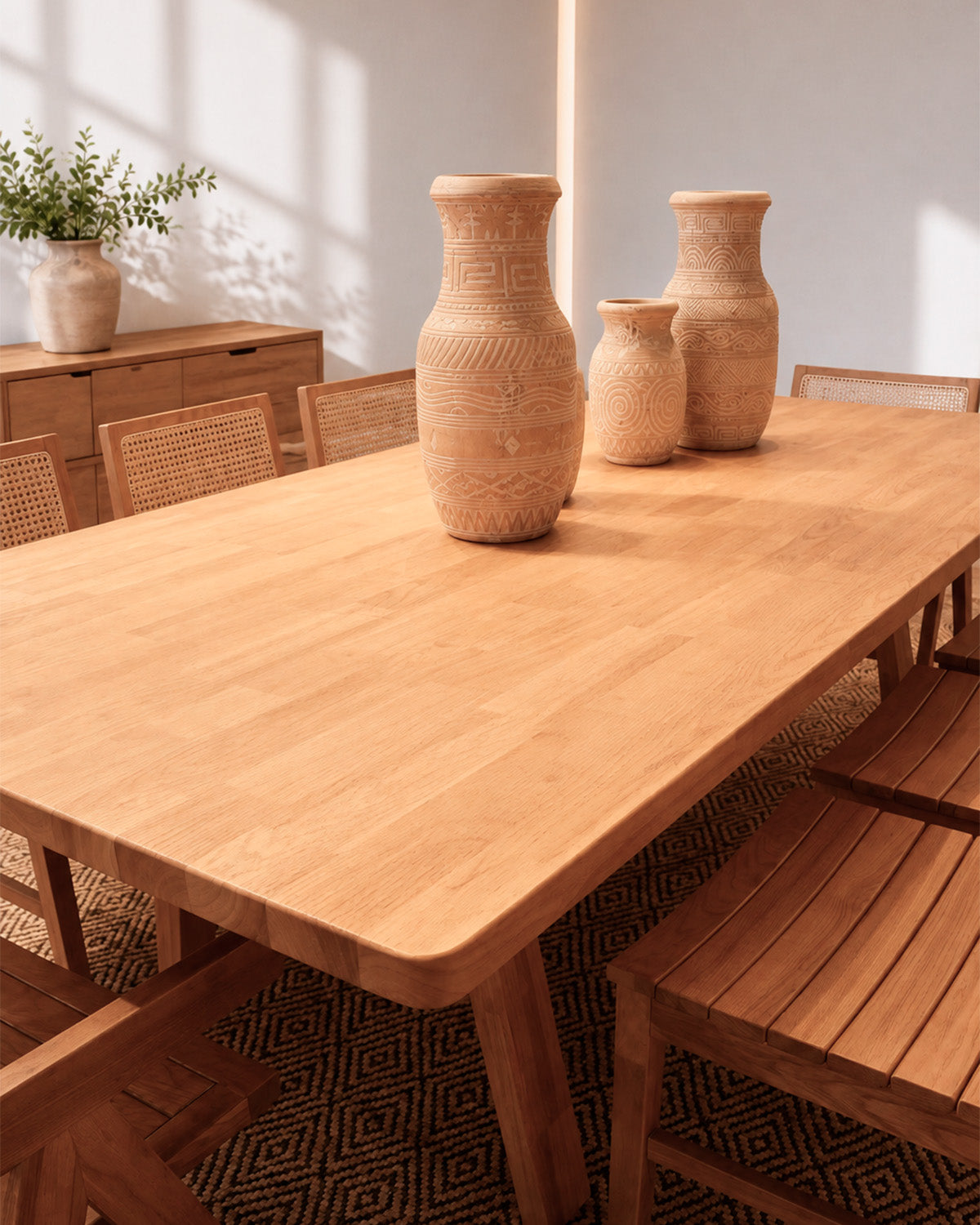 Mesa Anxious – 100% Madera de Caucho Color Claro