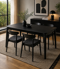 Mesa Comedor Carla Vidrio y Madera Negro