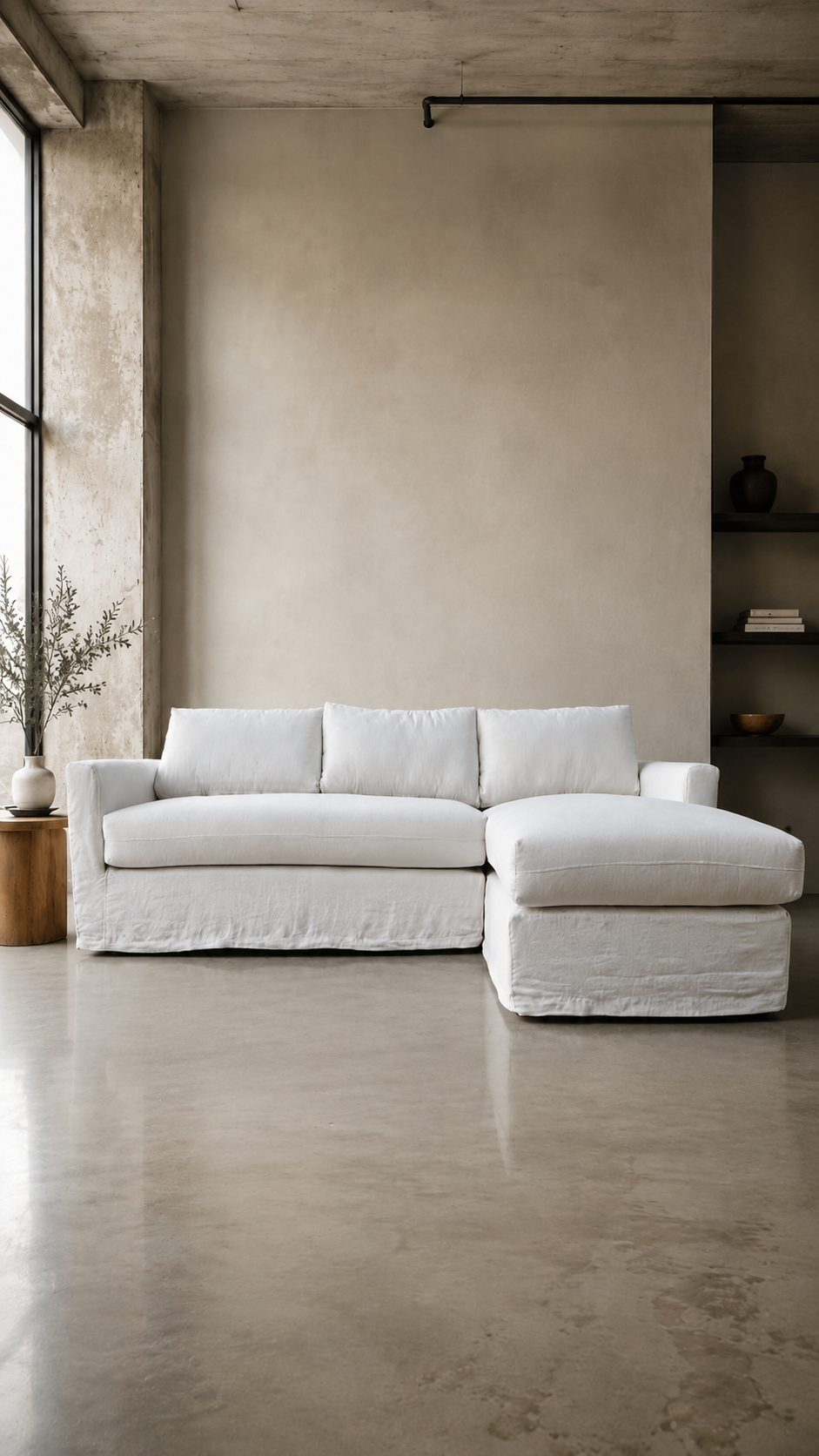 Seccional Monterrey Desenfundable Lino Natural