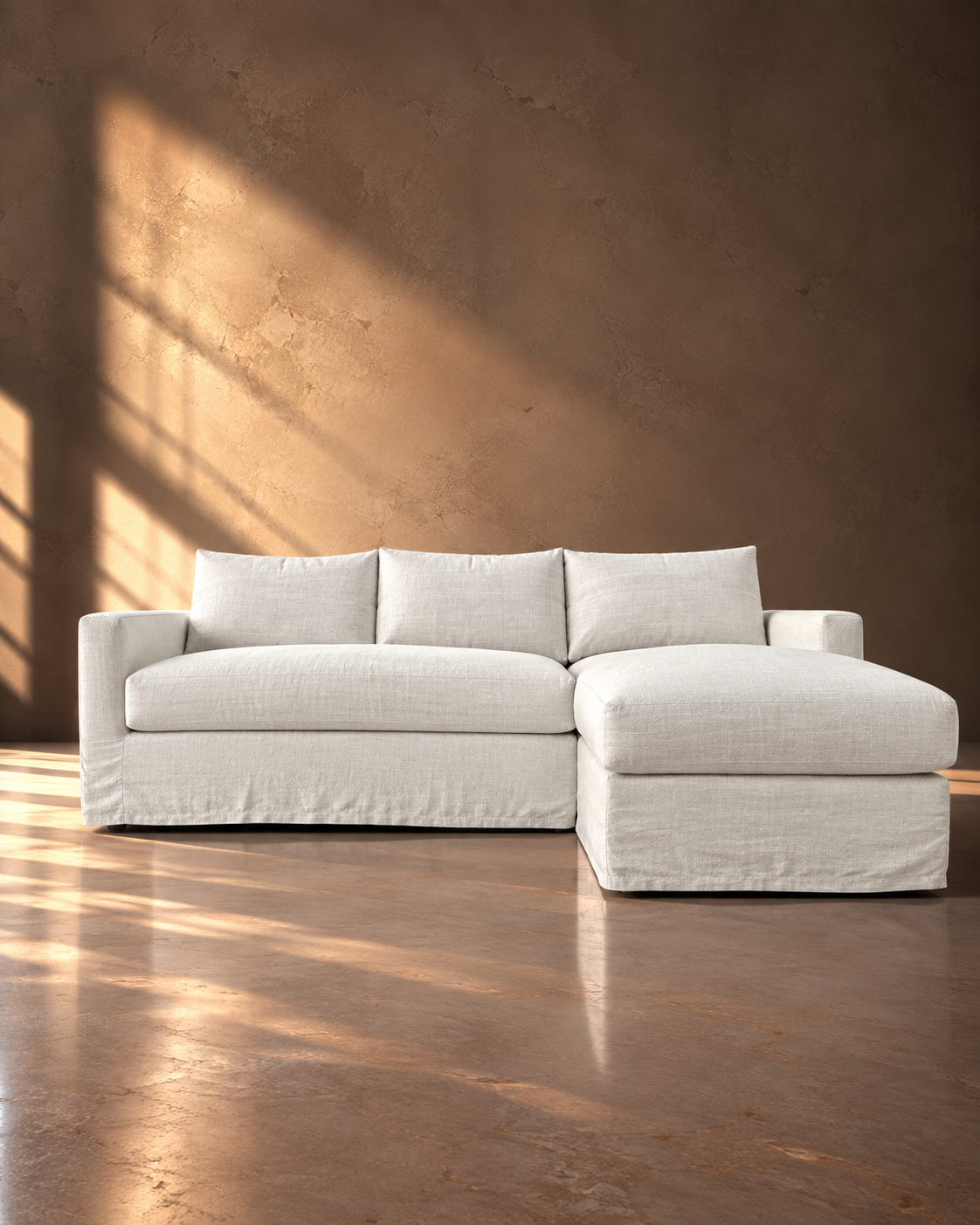 Seccional Monterrey Desenfundable Lino Natural